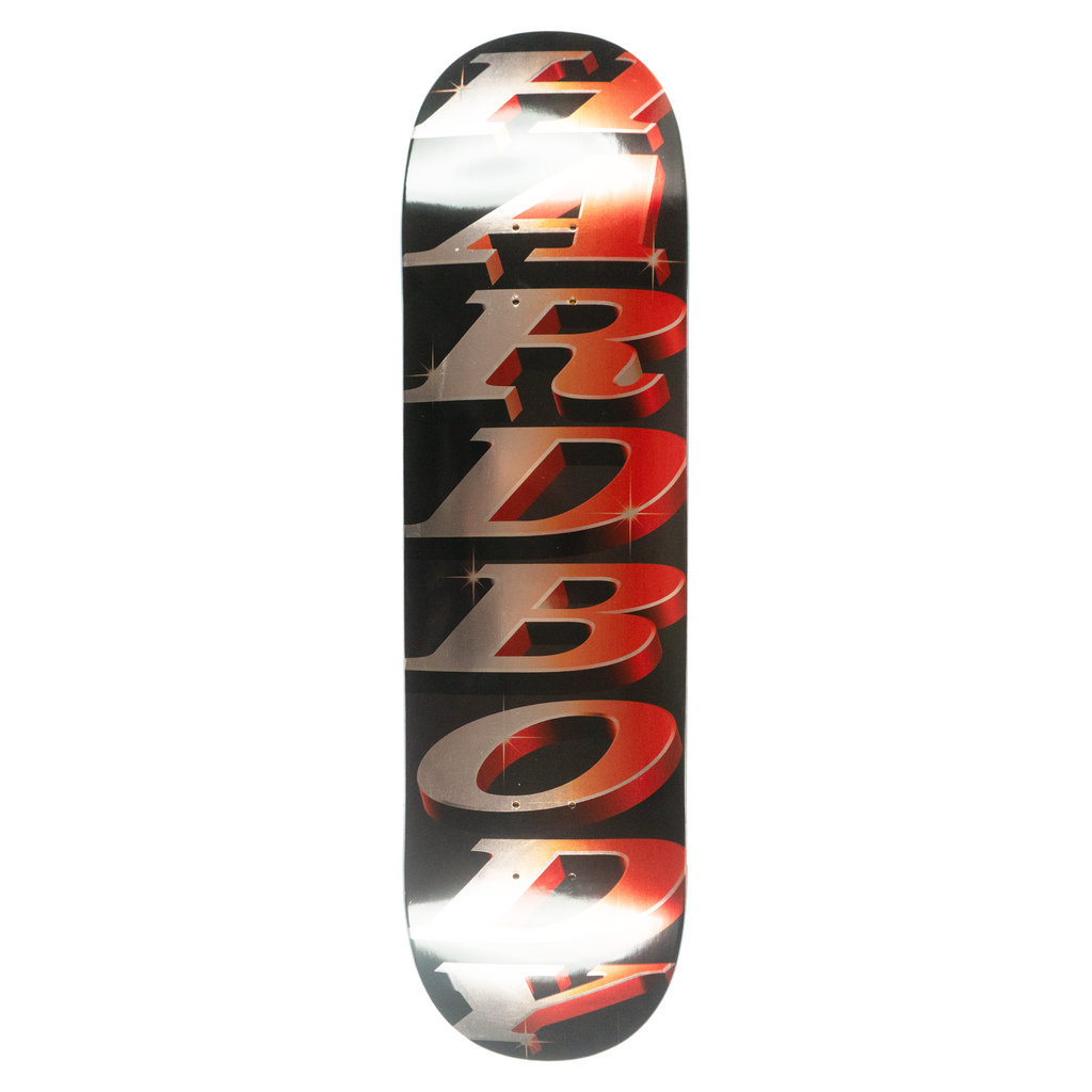 Hardbody Stacked Logo Deck Red/Black 8.5"