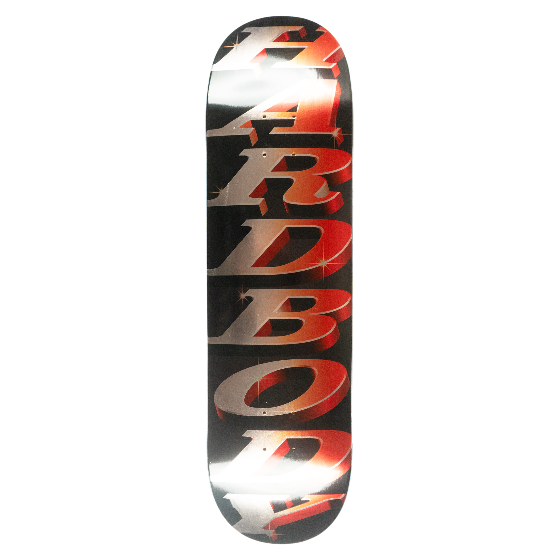 Hardbody Stacked Logo Deck Red/Black 8.5"