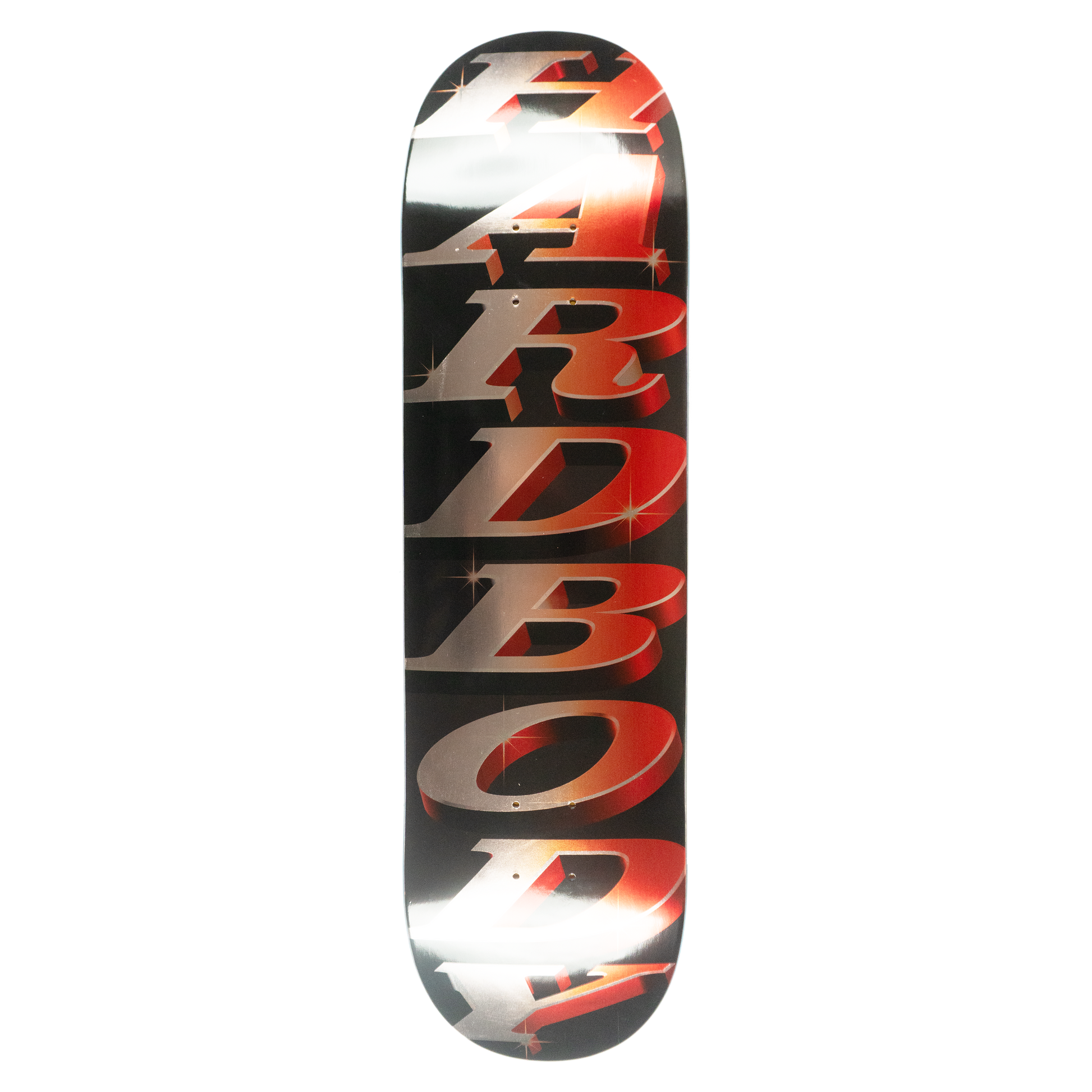 Hardbody Stacked Logo Deck Red/Black 8.5"