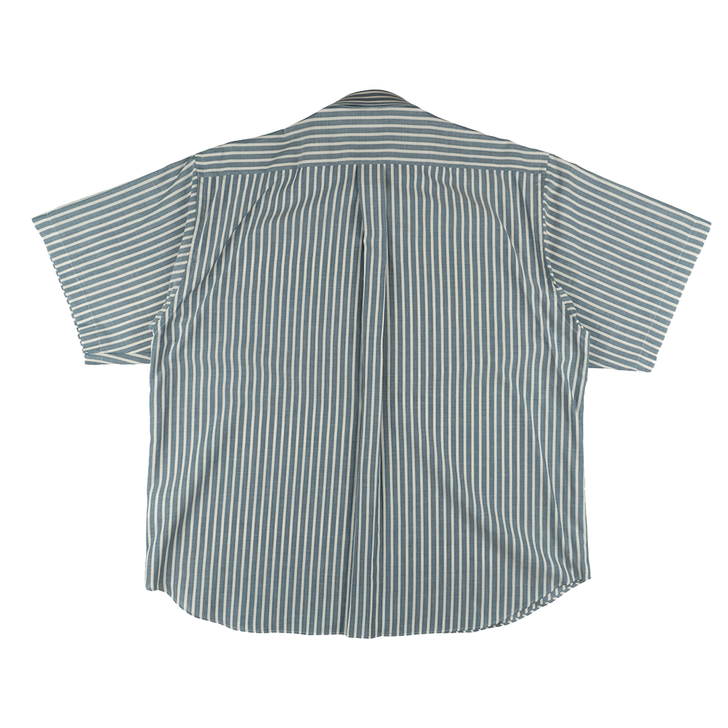 Hardbody Short Sleeve Button Up Shirt White/Blue Stripe