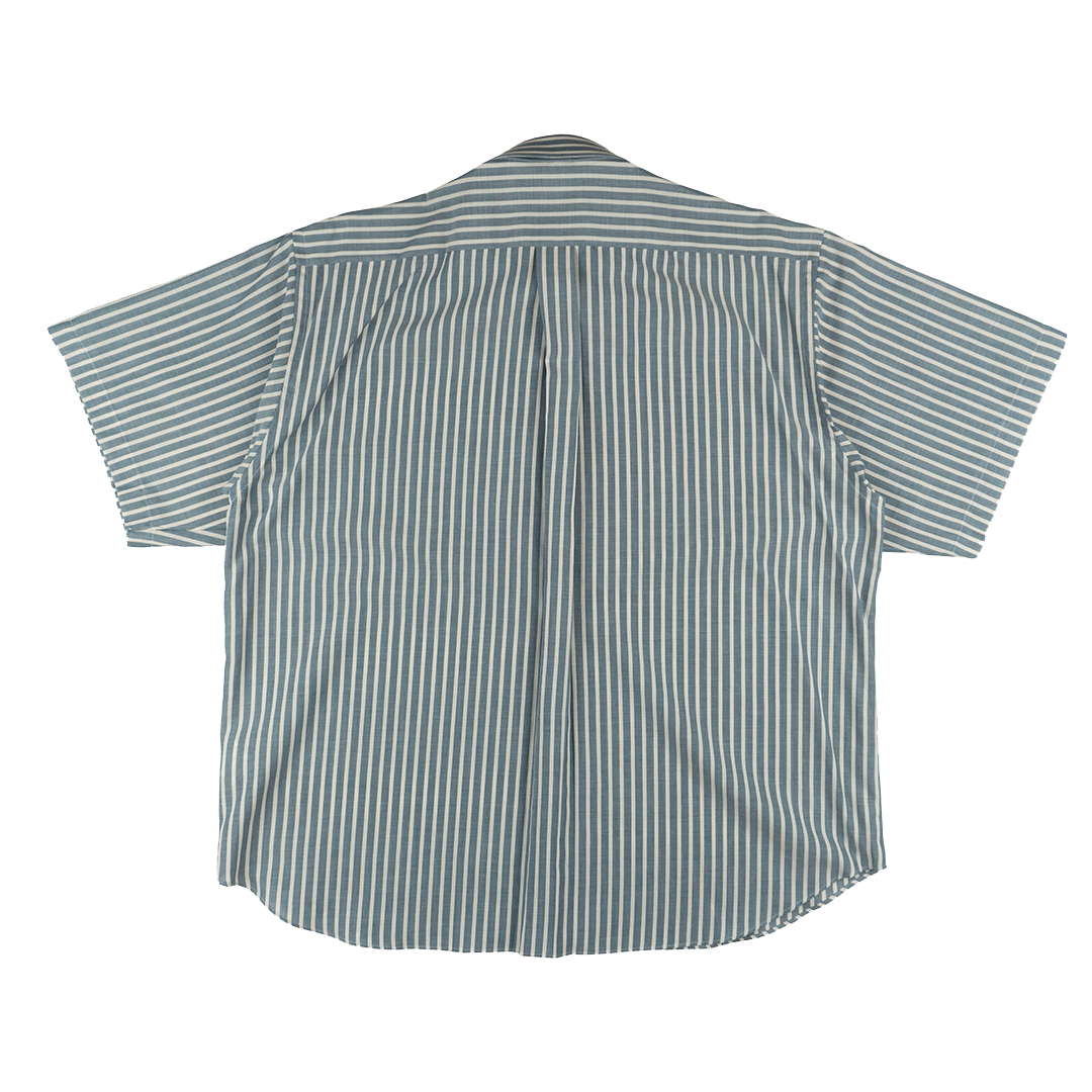 Hardbody Short Sleeve Button Up Shirt White/Blue Stripe